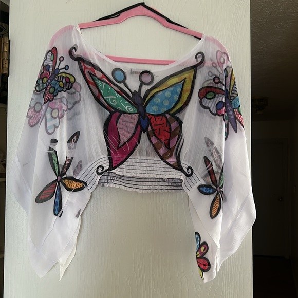 Sparkly crop top with butterflies - Picture 5 of 5